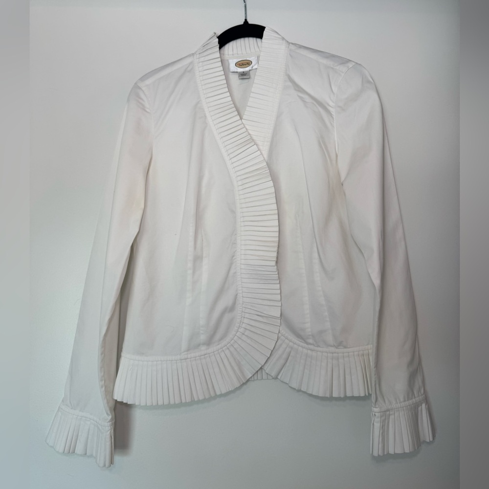 Talbots Ivory Pleated Collar Blazer/Jacket